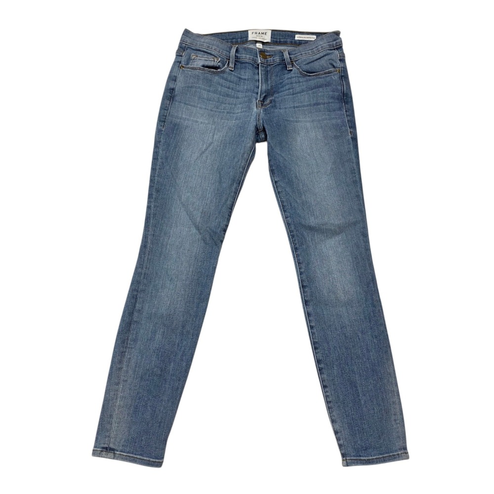 FRAME Le Skinny de Jeanne Crop Women 27 Blue Denim Jeans Slim Fit Stretch
